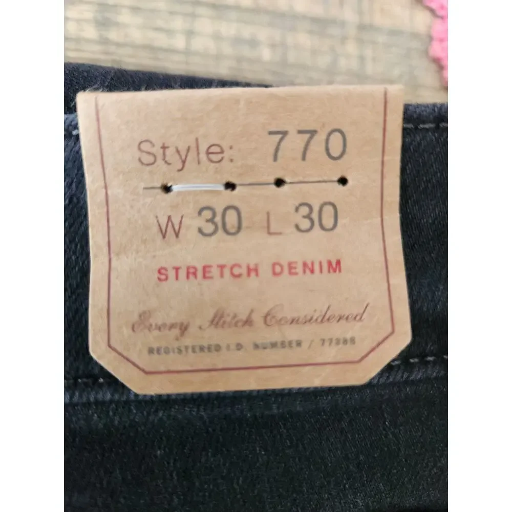 NWT J. Crew Men's 770™ Straight-Fit Stretch Jean In Dark Charcoal Wash Black 30